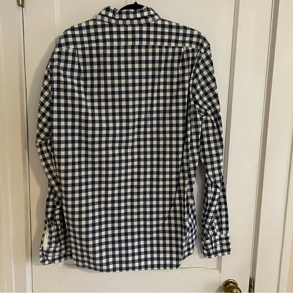 J Crew Men’s Gingham/Blue Check Slim Button Down, Slim Untucked flex casual - Picture 3 of 3